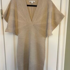 Banana Republic Taupe Knit V-Neck Poncho Dress